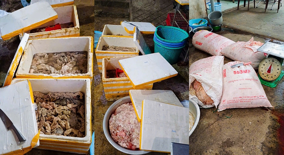 Phạt cơ sở xả thải ô nhiễm, tàng trữ nội tạng động vật không rõ nguồn gốc